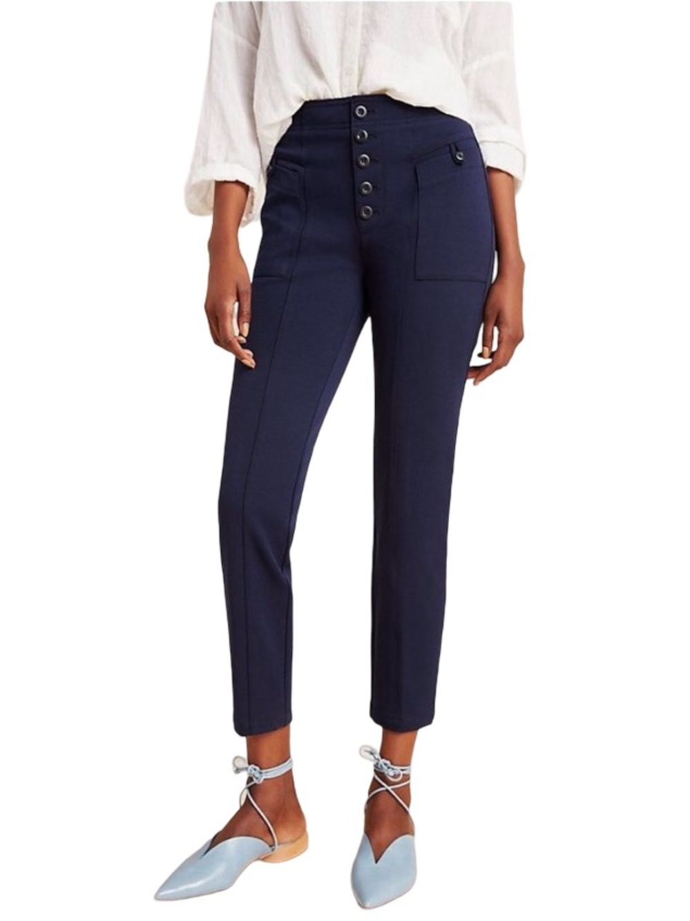 Anthropologie Bryson Tapered Pants in a navy blue Size 2 EUC